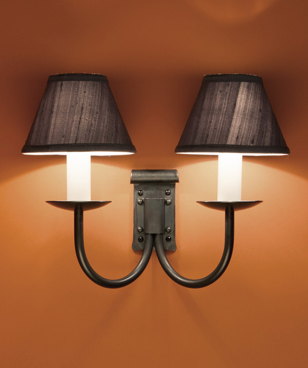 Emley double - wrought iron wall light