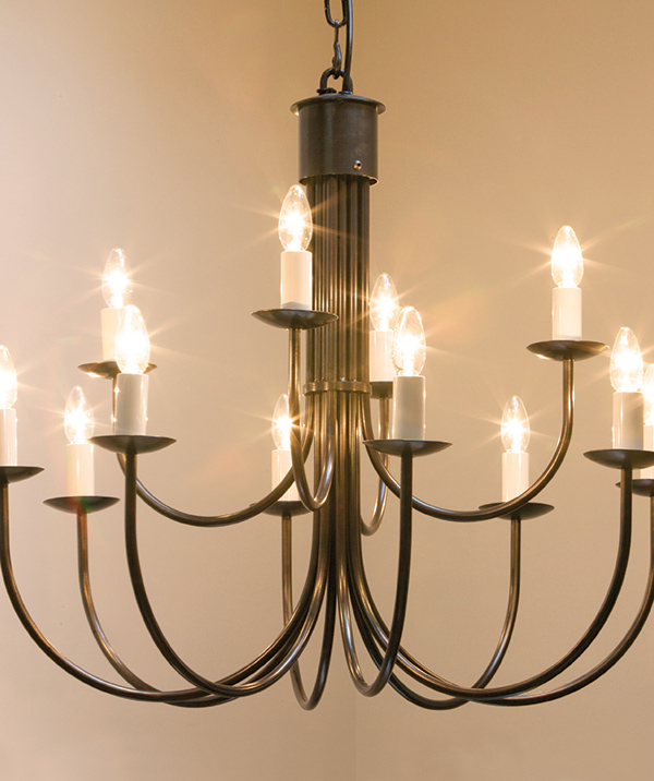 Hartcliff 12-light - wrought iron chandelier - 800mm diameter