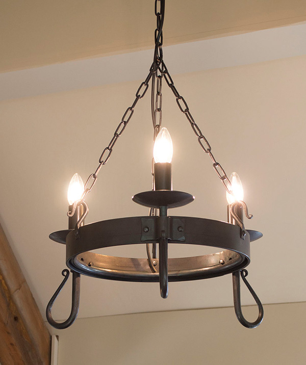 Shepherd's Crook 3-light - wrought iron chandelier