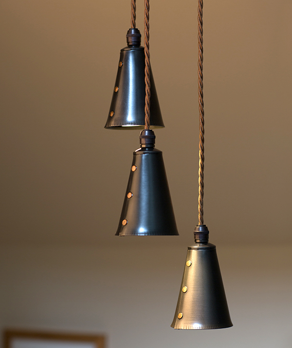 Wrought iron spotlight pendant 3-light