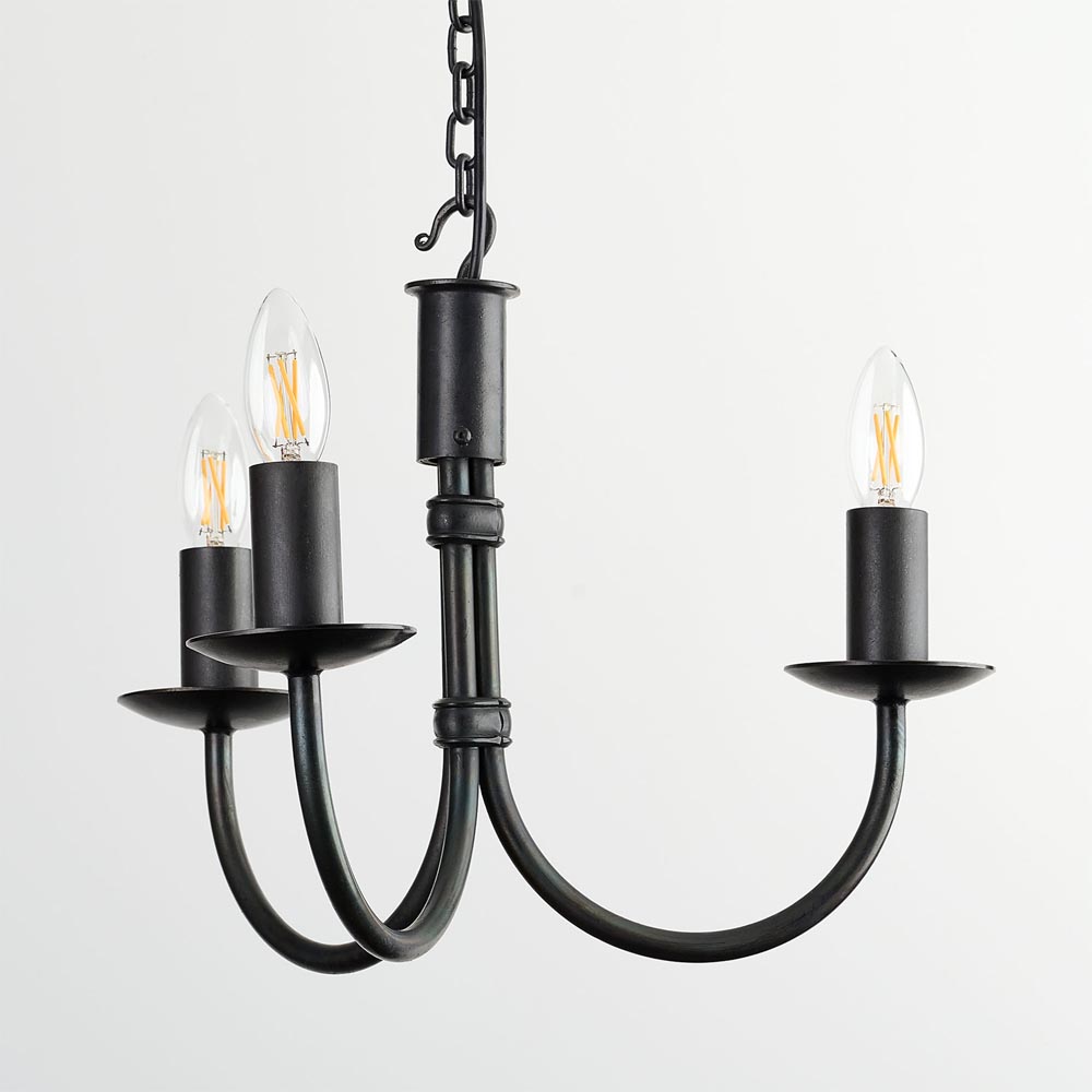 Hartcliff tiny 3-light - wrought iron pendant light