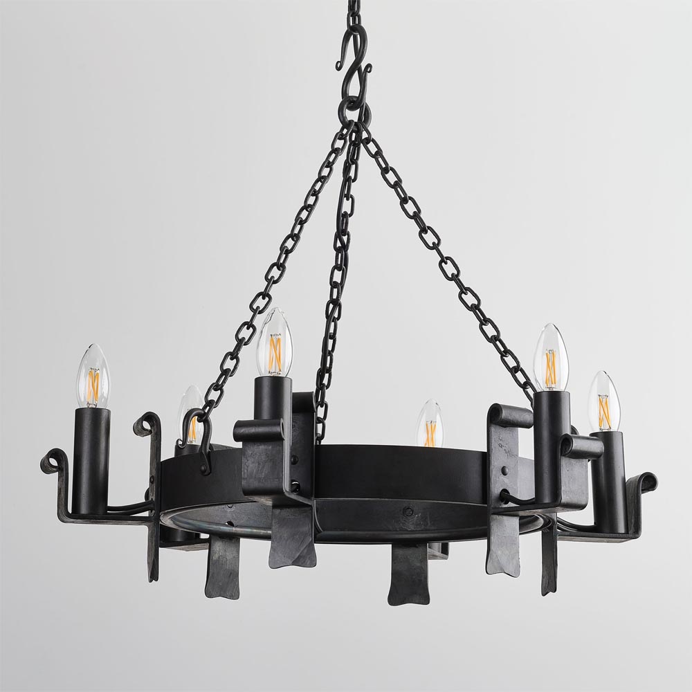 Hartcliff 3-light - wrought iron pendant light