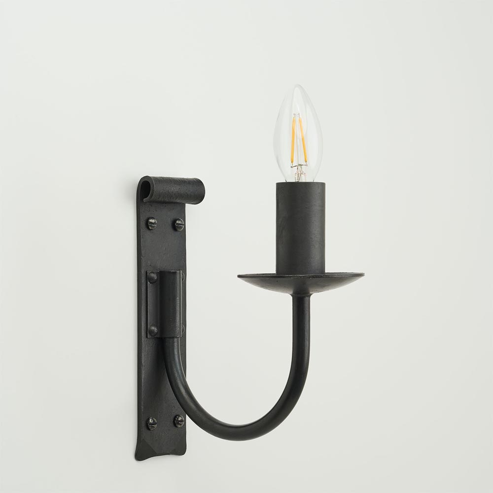 Swaine single - wrought iron wall light