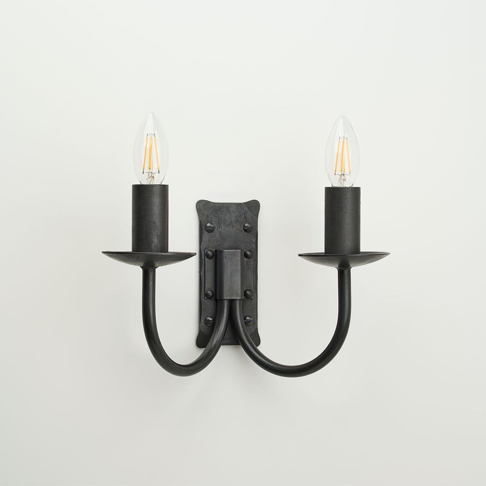 Winscar double - wrought iron wall light