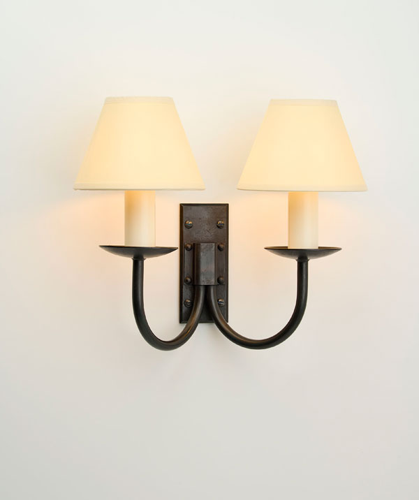 Dunford double - wrought iron wall light