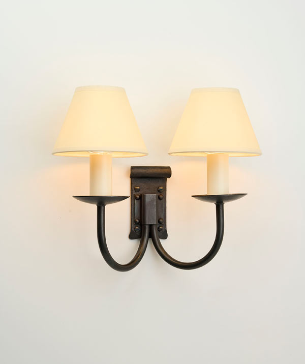 Emley double - wrought iron wall light