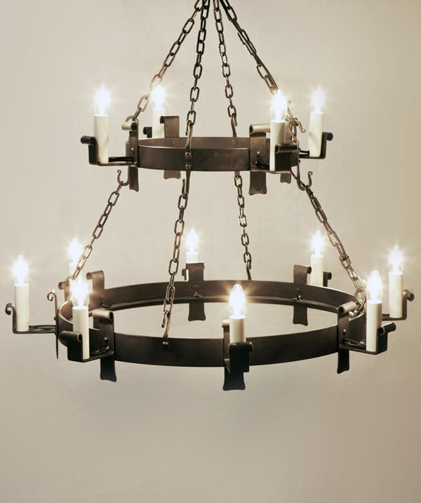 Midhope 12-Light Hand-Forged Wrought Iron Chandelier