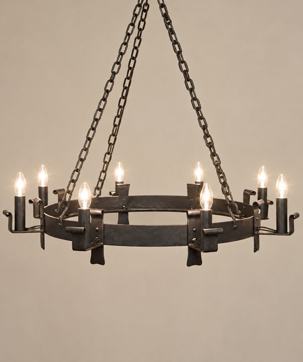 Midhope 8-light - wrought iron chandelier