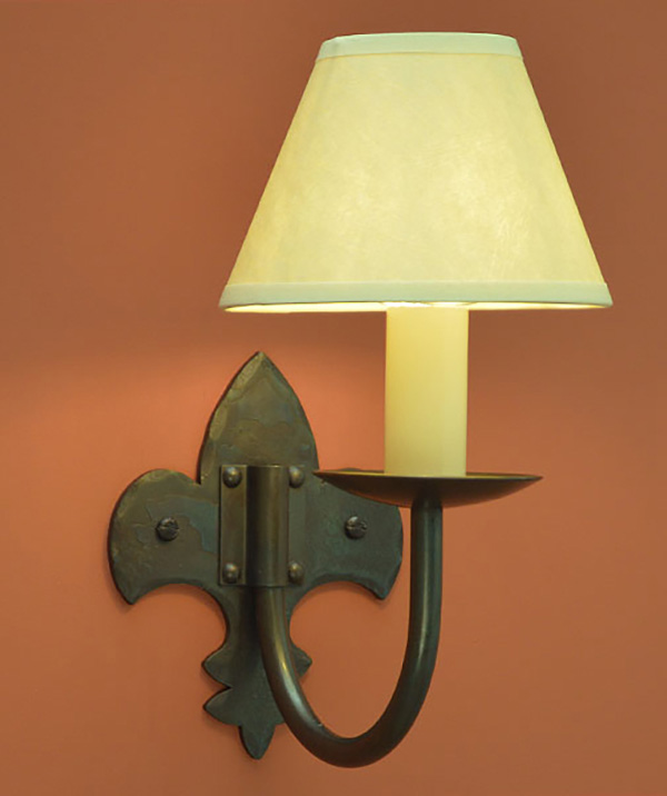 Fleur de Lys single - wrought iron wall light