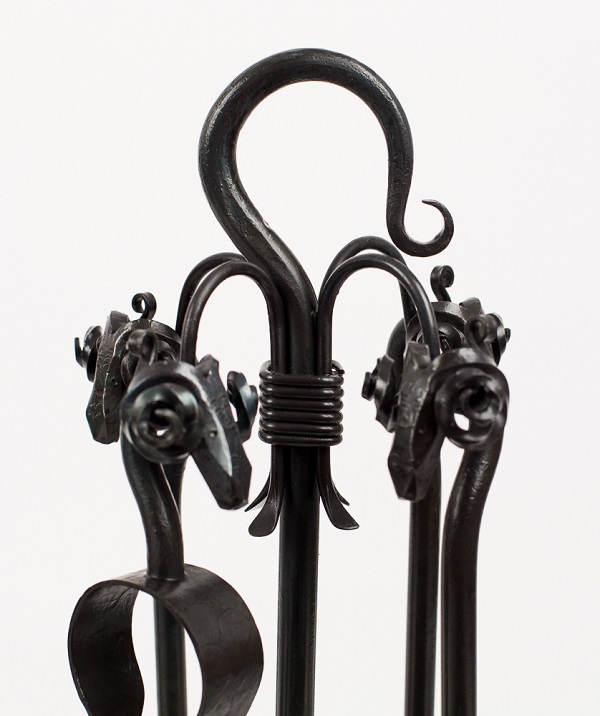 2 In 1 Classic Black Cotswold Fireside Companion Tool Set Cast Iron And Steel 