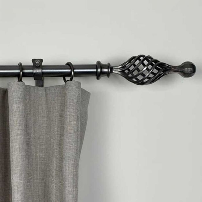 Spiral Wrought Iron Curtain Pole Finial 22mm Poles Spiral Wrought Iron Curtain Pole Finial, Spiral Curtain Pole