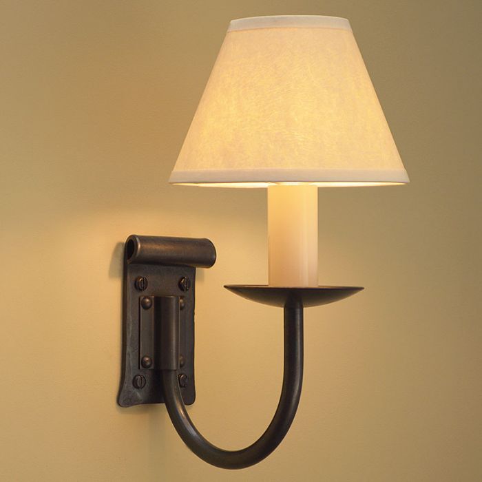 Emley Single Wrought Iron Wall Light Lighting - Iron Wall Sconce With Shade