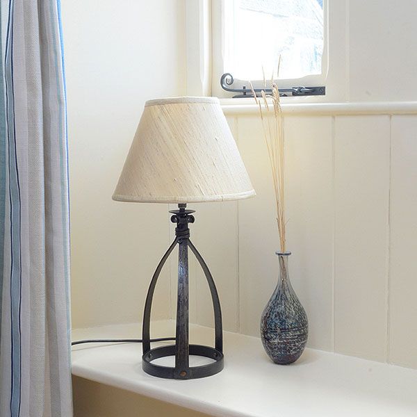 Mitre Tiny Wrought Iron Table Lamp, Small Cast Iron Table Lamp