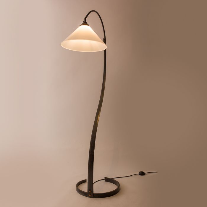 Wooldale Wrought Iron Standard Lamp, Black Rod Iron Floor Lamps