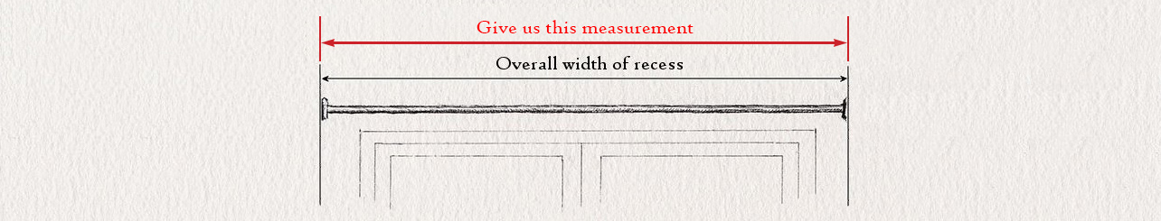 wrought iron curtain pole measuring guide for double recess curtain pole by Nigel Tyas ironwork