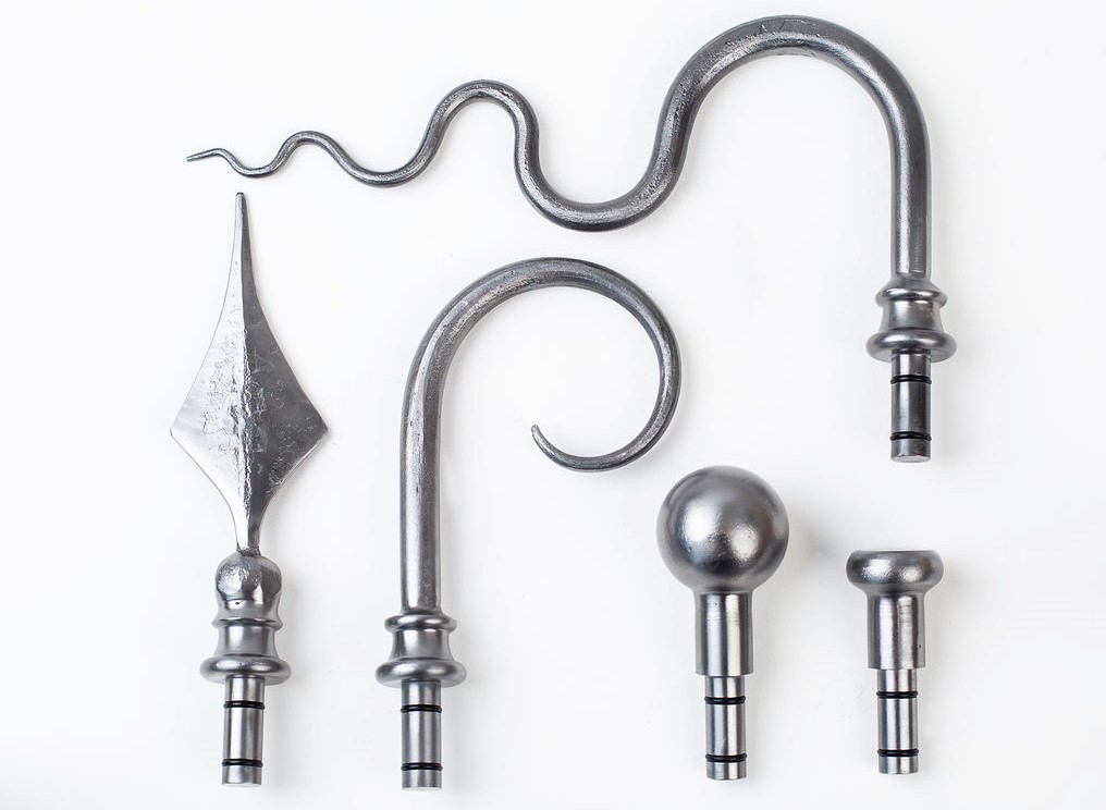 Push fits finials by Nigel Tyas Ironwork