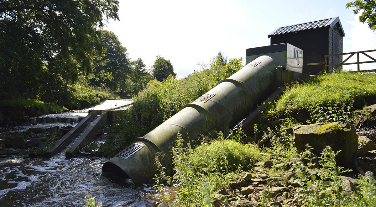 hydro turbine on the river Don at Bullhouse Mill