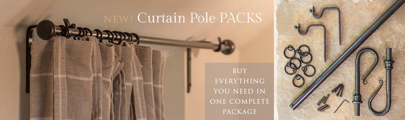 Wrought Iron Curtain Pole Packs by Nigel Tyas Ironwork