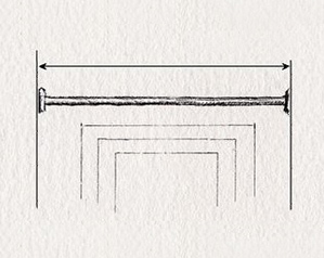 Click here to measure for traditional wrought iron curtain poles without finials