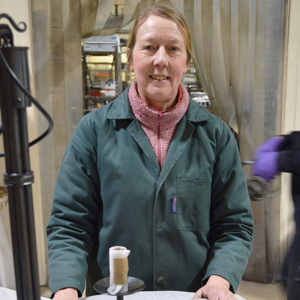 Lynne in the workshop