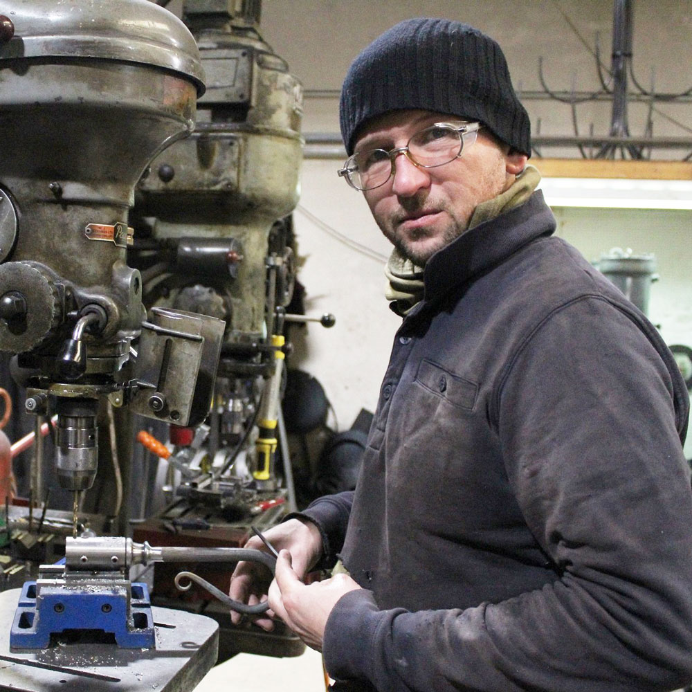 Simon in the workshop