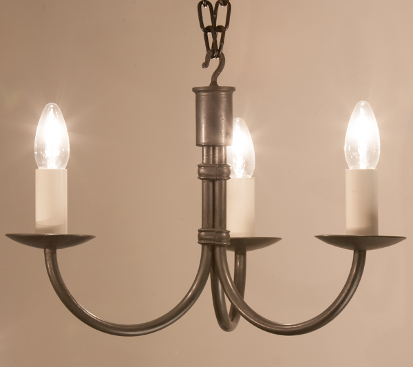 Hartcliff Tiny 3 Light Wrought Iron Pendant Hartcliff Tiny 3 Light Wrought Iron Pendant In Natural Black With Ivory Candle S
